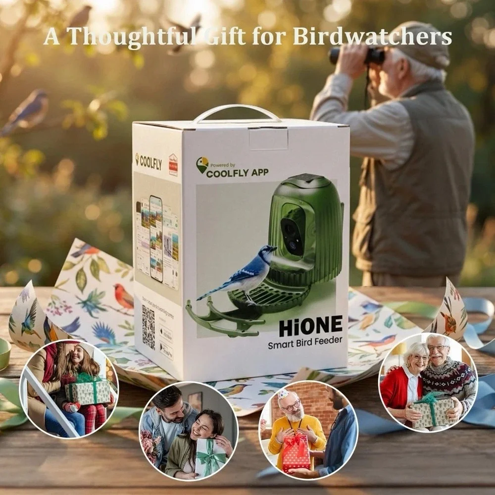Smart‎ Bird Feeder With 4MP Camera AI Auto Capture Video Green